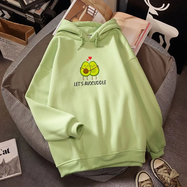 2020 Winter Avocado Print Couple Sweatshirt