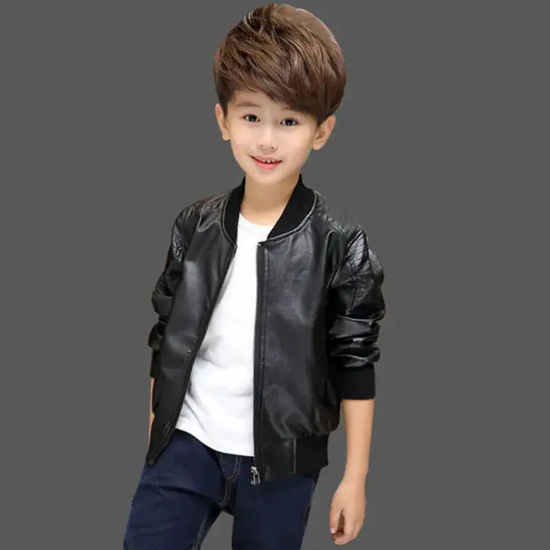 Boy's Leather and Fur Jacket