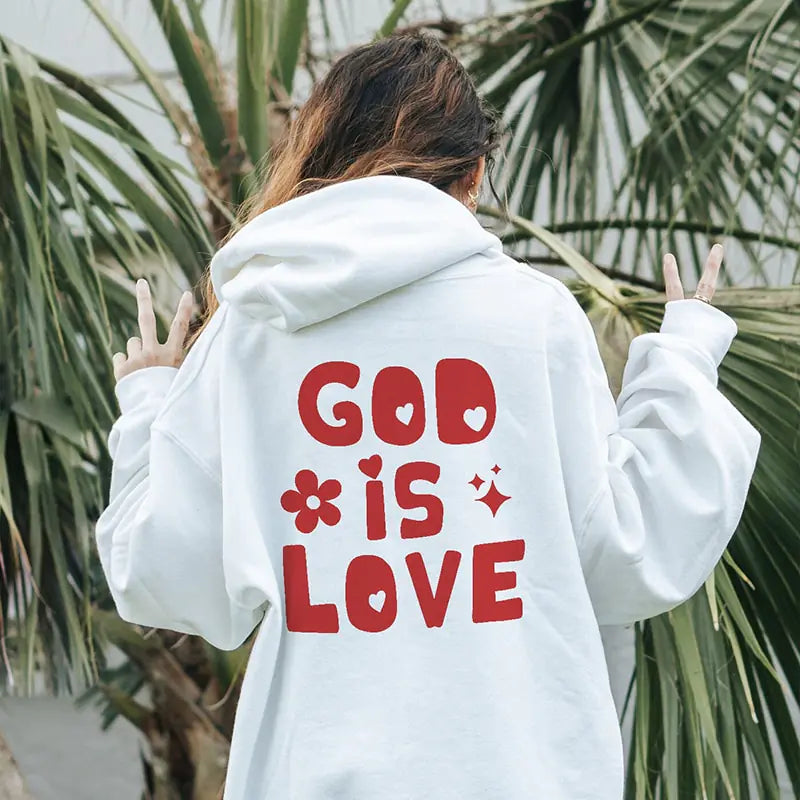 'God Is Love' Back Print Hoodie